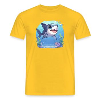 Grand requin blanc Grand requin blanc - T-shirt homme - jaune - Devant - AI Model Male 178 dark (178cm)
