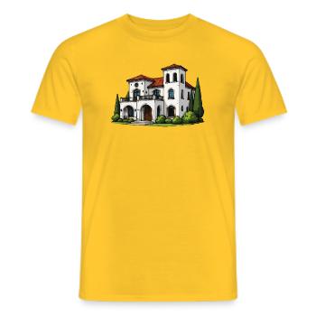 Mediterranean villa wing - Men's T-Shirt - yellow - Front - AI Model Male 178 dark (178cm)