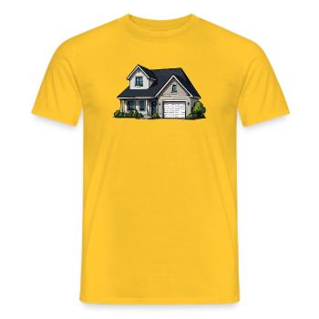 Ländliches Haus Illustration - Männer T-Shirt - Gelb - Vorne - AI Model Male 178 dark (178cm)
