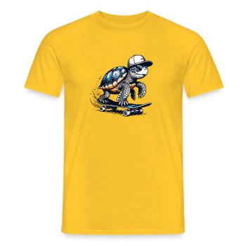 Techno Skater Schildkröte - Männer T-Shirt - Gelb - Vorne - AI Model Male 178 dark (178cm)