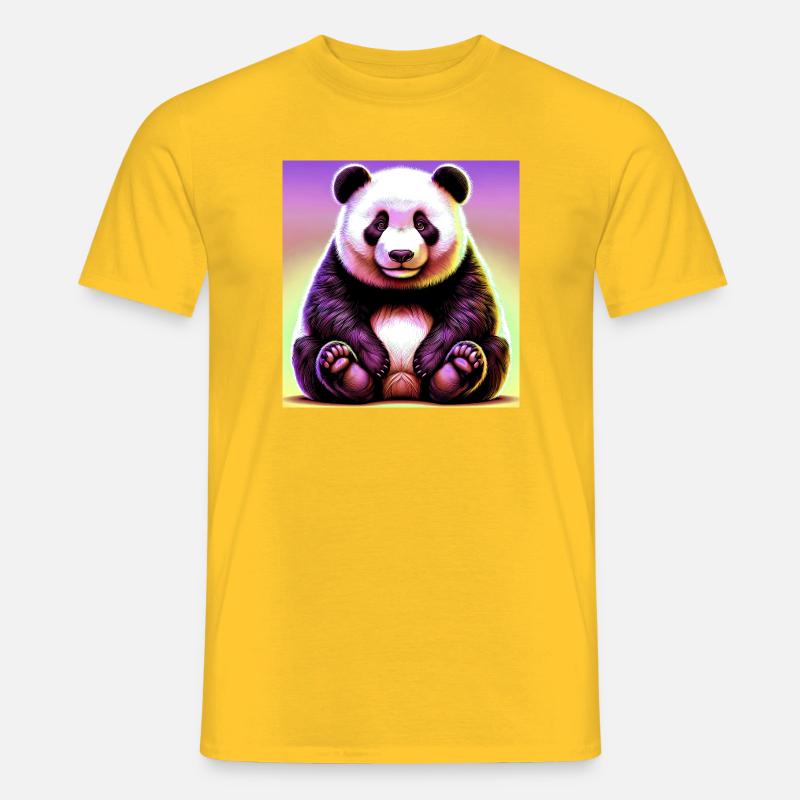 Panda - Männer T-Shirt - Gelb