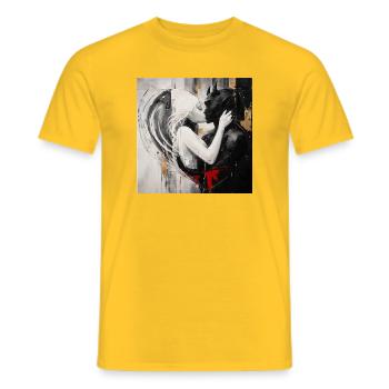 Light meets shadow Lovers - Men's T-Shirt - yellow - Front - AI Model Male 178 dark (178cm)