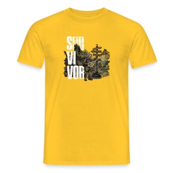 Survivor - Männer T-Shirt - Gelb - Vorne - AI Model Male 178 dark (178cm)