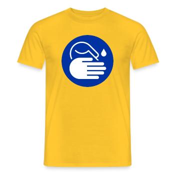 Hände waschen Icon - Männer T-Shirt - Gelb - Vorne - AI Model Male 178 dark (178cm)