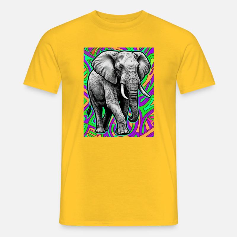 Elefant - Männer T-Shirt - Gelb
