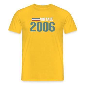 Tee 20 Jahre Weltraumgeboren 2006 - Männer T-Shirt - Gelb - Vorne - AI Model Male 178 dark (178cm)