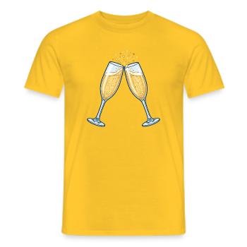 Sektgläser Anstoßen Feier - Men's T-Shirt - yellow - Front - AI Model Male 178 dark (178cm)
