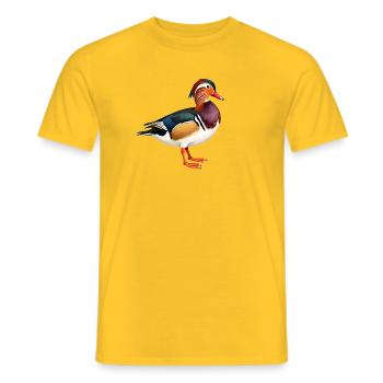mandarin duck - Men's T-Shirt - yellow - Front - AI Model Male 178 dark (178cm)