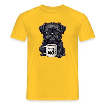Grummelhund mit Kaffee: Ähm... NÖ! - Männer T-Shirt - Gelb - Vorne - AI Model Male 178 dark (178cm)