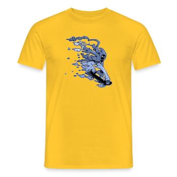 Cloud Skater in Melon Grab - Men's T-Shirt - yellow - Front - AI Model Male 178 dark (178cm)