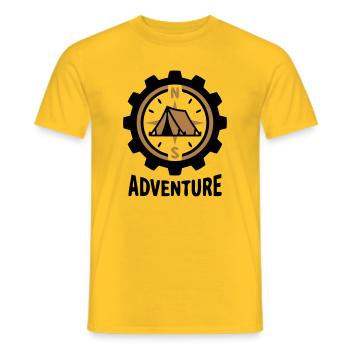 Abenteuer Kompass Zelt Camping Wandergruppe - Männer T-Shirt - Gelb - Vorne - AI Model Male 178 dark (178cm)