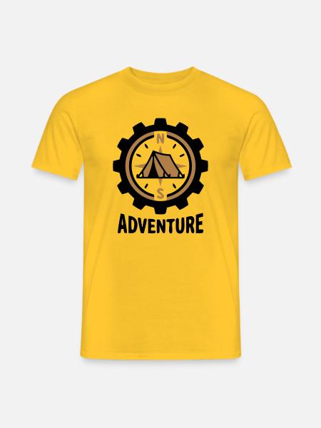 Adventure Compass Tent Camping Hiking Group - Men's T-Shirt - yellow