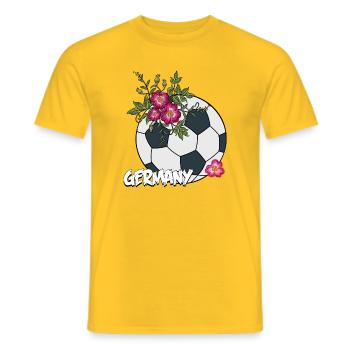 Fußball mit Rosen - Männer T-Shirt - Gelb - Vorne - AI Model Male 178 dark (178cm)