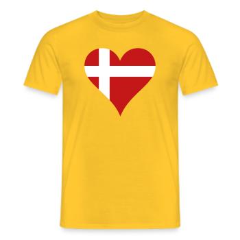 Cœur danois avec drapeau - T-shirt homme - jaune - Devant - AI Model Male 178 dark (178cm)