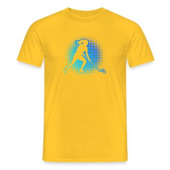 Geschenkidee für die Hockeyspielerin mit Unihockey - Männer T-Shirt - Gelb - Vorne - AI Model Male 178 dark (178cm)