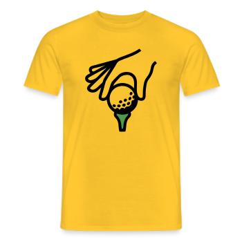 Golf Ball Tee Tee Golf Golf Club Golfer - Men's T-Shirt - yellow - Front - AI Model Male 178 dark (178cm)