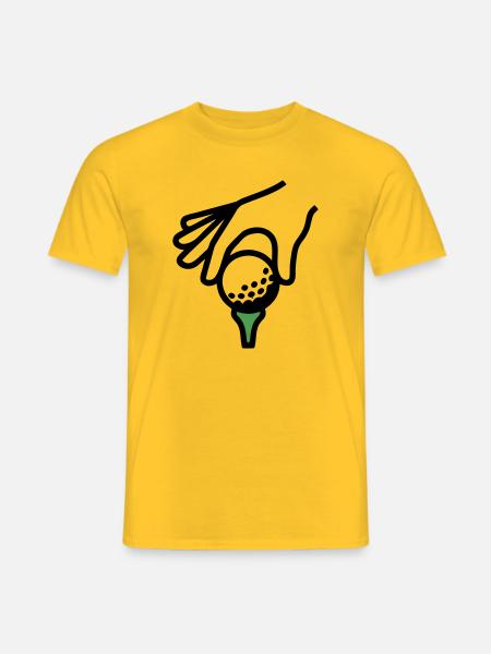 Golfball Abschlag Tee Golfsport Golfclub Golfer - Männer T-Shirt - Gelb