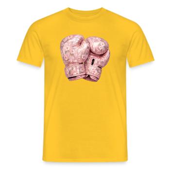 Gants de boxe floraux - T-shirt homme - jaune - Devant - AI Model Male 178 dark (178cm)
