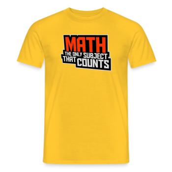 Les mathématiques La seule matière qui compte Nerd Mathe Logo - T-shirt homme - jaune - Devant - AI Model Male 178 dark (178cm)