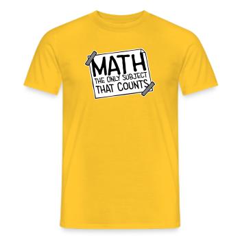Les mathématiques La seule matière qui compte Nerd Mathe Logo - T-shirt homme - jaune - Devant - AI Model Male 178 dark (178cm)
