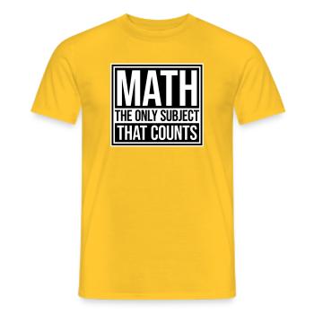 Les mathématiques La seule matière qui compte Nerd Mathe Logo - T-shirt homme - jaune - Devant - AI Model Male 178 dark (178cm)