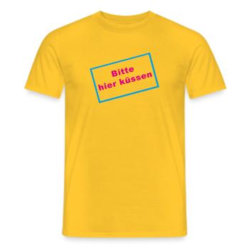 Küssen Neon Rahmen - Männer T-Shirt - Gelb - Vorne - AI Model Male 178 dark (178cm)
