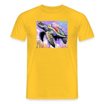 turtle - Men's T-Shirt - yellow - Front - AI Model Male 178 dark (178cm)
