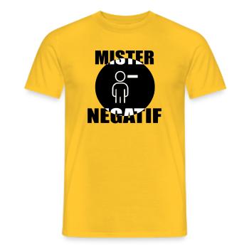 Mister négatif - T-shirt homme - jaune - Devant - AI Model Male 178 dark (178cm)