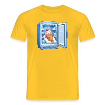 Héros câlin de la glace au réfrigérateur - T-shirt homme - jaune - Devant - AI Model Male 178 dark (178cm)