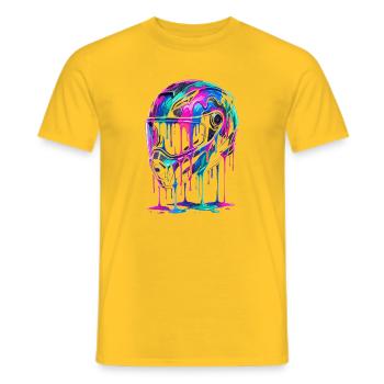 Art du casque goutte-à-goutte néon - T-shirt homme - jaune - Devant - AI Model Male 178 dark (178cm)