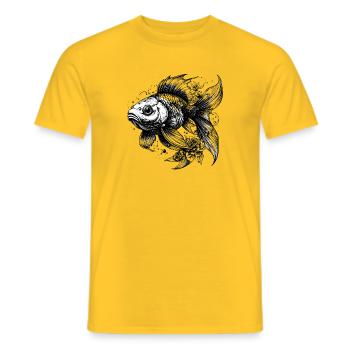 Schwarzweiß Goldfisch  - Männer T-Shirt - Gelb - Vorne - AI Model Male 178 dark (178cm)