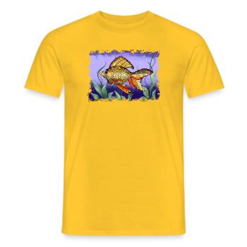 poisson - T-shirt homme - jaune - Devant - AI Model Male 178 dark (178cm)