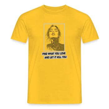Find What You Love Vintage Statement - Men's T-Shirt - yellow - Front - AI Model Male 178 dark (178cm)