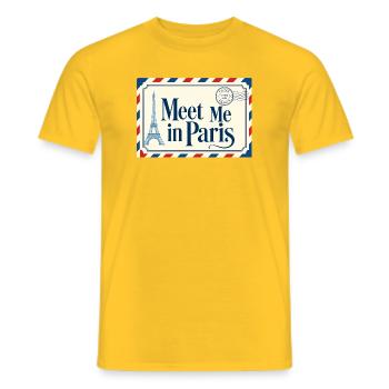 Meet Me in Paris Poster - Männer T-Shirt - Gelb - Vorne - AI Model Male 178 dark (178cm)