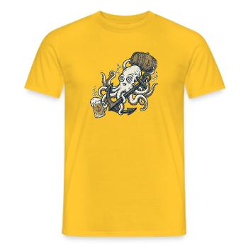 Calmar de bière - T-shirt homme - jaune - Devant - AI Model Male 178 dark (178cm)