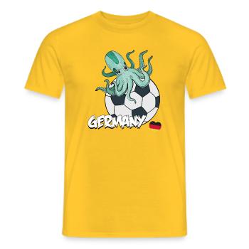 Octopus sur Football Ball Germany - T-shirt homme - jaune - Devant - AI Model Male 178 dark (178cm)