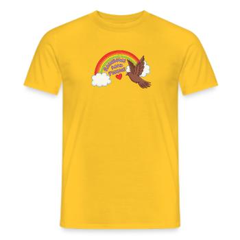 Regenbogentauben-Arc mit Herz - Männer T-Shirt - Gelb - Vorne - AI Model Male 178 dark (178cm)