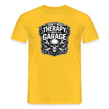 Je n’ai pas besoin de thérapie, besoin d’un mécanicien de garage - T-shirt homme - jaune - Devant - AI Model Male 178 dark (178cm)