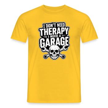 Je n’ai pas besoin de thérapie, j’ai besoin d’un garage - Mécanicien - T-shirt homme - jaune - Devant - AI Model Male 178 dark (178cm)
