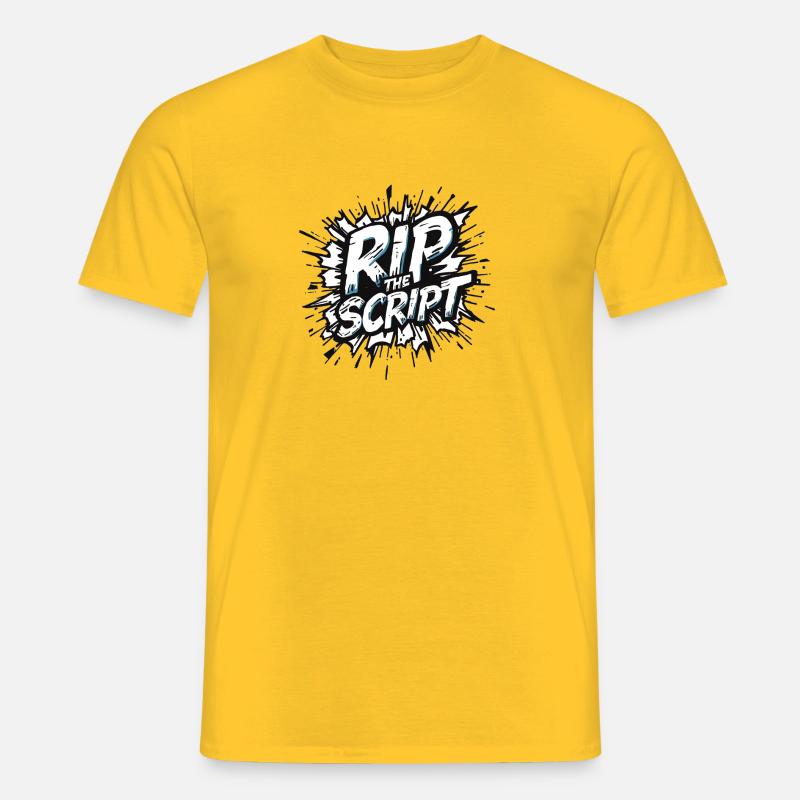 Rip the Script Burst - Männer T-Shirt - Gelb