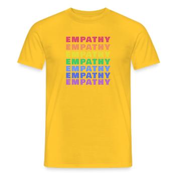 Empathie (Empathy) im Regenbogen Stil - Männer T-Shirt - Gelb - Vorne - AI Model Male 178 dark (178cm)