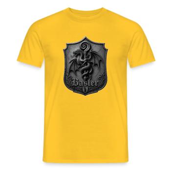 Basler Drachen Wappen - Männer T-Shirt - Gelb - Vorne - AI Model Male 178 dark (178cm)
