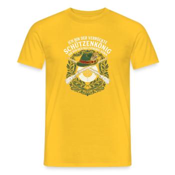 Verrückter Schützenkönig - Männer T-Shirt - Gelb - Vorne - AI Model Male 178 dark (178cm)
