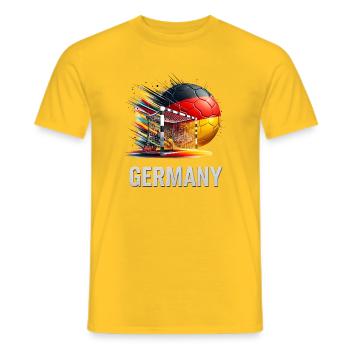 Deutschland Fußball Flagge Tor - Männer T-Shirt - Gelb - Vorne - AI Model Male 178 dark (178cm)