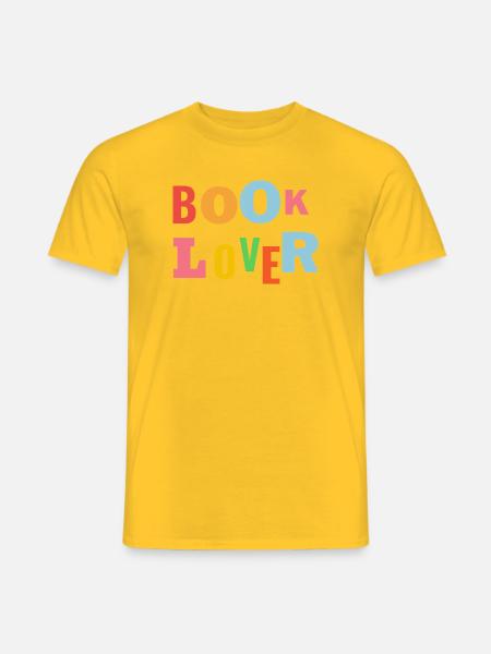 Buchliebhaber Farbenfrohes Wortbild - Männer T-Shirt - Gelb