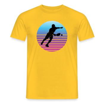 Pickleballer gift idea for pickleball fans - Men's T-Shirt - yellow - Front - AI Model Male 178 dark (178cm)