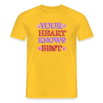 Ton cœur sait mieux - T-shirt homme - jaune - Devant - AI Model Male 178 dark (178cm)