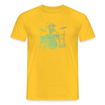 Jouer de la batterie Idée cadeau pour un musicien - T-shirt homme - jaune - Devant - AI Model Male 178 dark (178cm)