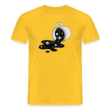 Cosmic Spill Galaxy Pour - Men's T-Shirt - yellow - Front - AI Model Male 178 dark (178cm)