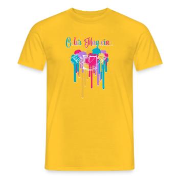 Funny Art Painter Color Magician Drawing Artist - Männer T-Shirt - Gelb - Vorne - AI Model Male 178 dark (178cm)